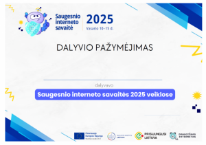 dalyvio pažymėjimas